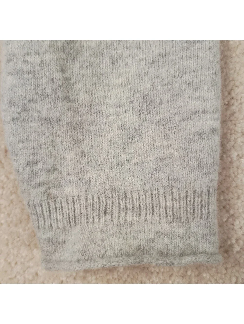 J.Crew Sweater Women Grey V-Neck Marled Wool Blend Textured Long Sleeve M